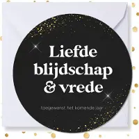MajesticAlly Kerstkaart rond 'Liefde blijdschap & vrede' - 10 stuks - met enveloppen - kerstkaarten