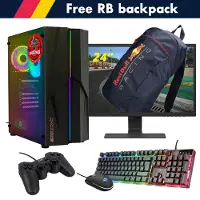 Screenon - Racing Gaming Set + Red Bull Backpack - F1114024 - (GamePC.F11040 + 24 Inch Monitor + Toetsenbord + Muis + Controller + Gratis Red Bull Backpack)