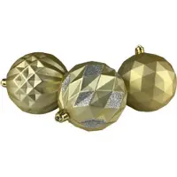 Redhart 3D Kerstballen - Goud - Mat - Kunststof - ⌀ 7 cm - Assorti