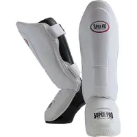 Super Pro Combat Gear Thai-Pro Shin Guard Wit/Zwart Medium