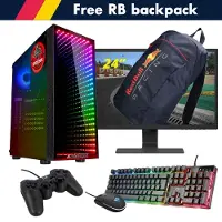 Screenon - Racing Gaming Set + Red Bull Backpack - F1426524 - (GamePC.F14065 + 24 Inch Monitor + Toetsenbord + Muis + Controller + Gratis Red Bull Backpack)