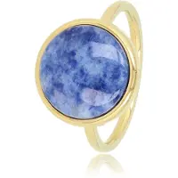 My Bendel - Ring Goudkleurig met Lapis Lazuli Edelsteen - Goudkleurige Ring - Lapis Lazuli Edelsteen - 14K Gold Plated - met Luxe Cadeauverpakking | Sieraden Voor Dames | Maat 17.00 Mm / Maat 53
