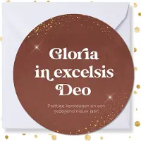MajesticAlly Kerstkaart rond 'Gloria in excelsis Deo' - 10 stuks - met enveloppen - kerstkaarten