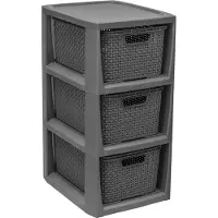 BranQ - Ladesysteem / Kast met 3 manden - Antraciet van zeer hoge kwaliteit - B: 24 x H: 48,5 x L: 29 cm