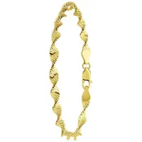 Lucardi Dames Gerecycled zilveren goldplated armband gedraaid - Armband - 925 Zilver - Goudkleurig - 19 cm