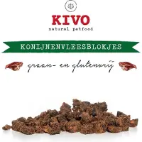 Kivo Petfood - Vleesblokjes Konijn 125 gram - 100% natuurlijk graan & glutenvrij