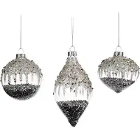 Goodwill Kerstbal Glas Zilver 8 cm Voordeel Ass. Per 3 Stuks