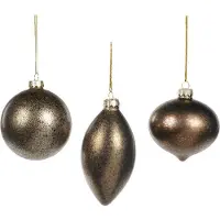 Goodwill - Kerstbal - Glas - Bruin - 3 stuks