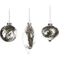 Goodwill Kerstbal Gedroogde plantdelen Bruin D 10 cm Voordeelaanbod Assortiment van 3 stuks
