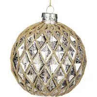Goodwill Kerstbal Diamond Champagne D 10 cm Voordeelaanbod van 2 stuks