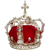 Goodwill Kerstbal-Jewel-Kroon-Piek Parel Goud-Rood Lengte 20 cm