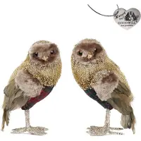 Goodwill Kerstbal Uil Goud-Bruin-Gemêleerd D 11 cm