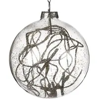 Goodwill Kerstbal Zilver takje Glas D 8 cm Voordeelverpakking van 2 stuks