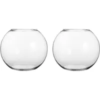 Mica Decorations Bolvaas/komvaas - Set van 3x stuks - glas - vissenkom - 20 x 25 cm