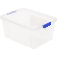PlasticForte Opbergbox met deksel - 4x - 1 liter - transparant - kunststof - opbergkist