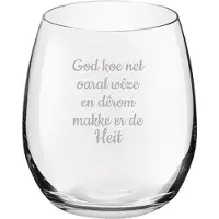 Royal Leerdam Drinkglas gegraveerd - 39cl - God koe net oaral wêze en dêrom makke er de Heit