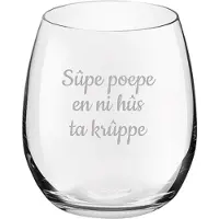 Royal Leerdam Drinkglas gegraveerd - 39cl - Sûpe poepe en ni hûs ta krûppe
