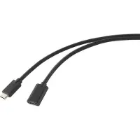 Renkforce RF-4755220 USB-kabel USB 3.2 Gen2x2 USB-C stekker, USB-C bus 1.00 m Zwart PVC-mantel