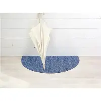 Chilewich Welcome Deurmat Half Rond Cornflower