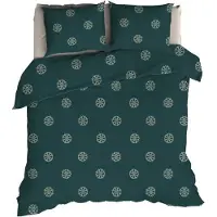 Romanette Dekbedovertrek Flocons Forestgreen Flanel-200 x 200 / 220 cm | 2-Persoons