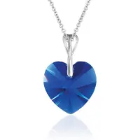 Montebello Ketting Pim HZ98 - Swarovski Hart - 925 Zilver Gerhod. - Ø14mm - 45cm