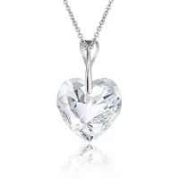 Montebello Ketting Pim HZ53 - Swarovski Hart - 925 Zilver Gerhod. - Ø14mm - 45cm
