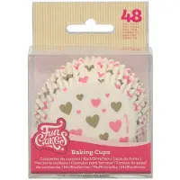 Cake Supplies Baking Cups - Hartjes - 48 Stuks - Cupcake Vormpjes Papier