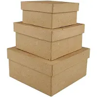 Creativ Company Vierkante dozen H: 5+6+7,5 cm