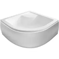 Aqualine Quadrant kwartronde douchebak diep 80x80cm wit