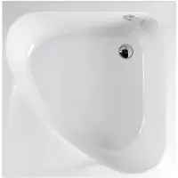 Polysan Carmen vierkante douchebak met steun 90x90cm wit