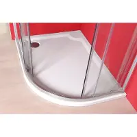 Gelco Riva kwartronde douchebak 100x80cm links wit