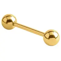 Lucardi Dames Tongpiercing gold barbell - Piercing - Cadeau - Staal - Goudkleurig