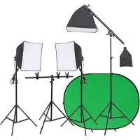 vidaXL Fotostudioset met verlichtingsset en achtergrondscherm