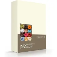 Romanette Hoeslaken Ivoor (Velours)-2-persoons (140/150 x 200/210/220 cm)