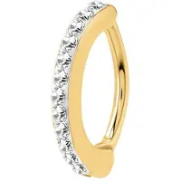 Lucardi Dames Stalen navelpiercing gold clicker kristal - Piercing - Staal - Goudkleurig