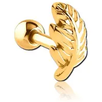 Lucardi Stalen helixpiercing goldplated veer