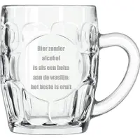 Libbey Bierpul gegraveerd - 55cl - Bier zonder alcohol is als een beha aan de waslijn: het beste is eruit