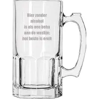 Libbey Bierpul gegraveerd - 1ltr - Bier zonder alcohol is als een beha aan de waslijn: het beste is eruit
