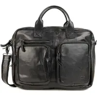 Bear design Barley Leren Laptoptas - 14 inch - Zwart
