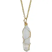 Rhylane - Opaliet Steen Hanger - Goudkleurige Ketting - 45 + 5 cm