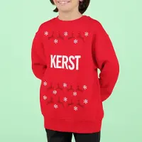 B&C Foute Kersttrui Rood Kind - Kerst Rendieren (9-11 jaar - MAAT 134/140) - Kerstkleding voor jongens & meisjes