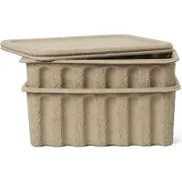 Ferm Living Ferm opbergdoos papier met deksel 2-pack Bruin