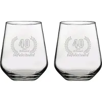 Pasabahce Gegraveerde set Drinkglazen 42,5cl Gefeliciteerd 40 jaar getrouwd