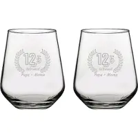 Pasabahce Gegraveerde set Drinkglazen 42,5cl Papa + Mama 12,5 jaar getrouwd