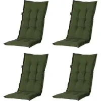 Madison - Tuinkussen - Universeel - Hoge Rug - 4 st. - Panama Green - 123x50cm - Groen - Tuinstoelkussens - Standaardstoel