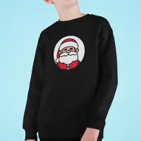 B&C Kersttrui Zwart Kind - Kerstman (9-11 jaar - MAAT 134/140) - Kerstkleding voor jongens & meisjes