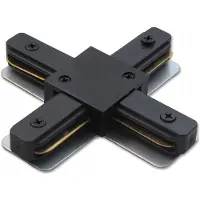 BES LED Spanningsrail Doorverbinder - Prixa - X Kruis Koppeling - 1 Fase - Zwart