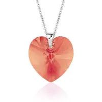 Montebello Ketting Daisy HZ105 - Swarovski Hart - 925 Zilver Gerhod. - Ø18mm - 50cm