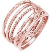 Elli - Elli Ringen Dames Ring Set Stacking Minimal Trend Blogger Basic in 925 Sterling Zilver