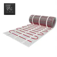 Guido Gusto Elektrische vloerverwarming 1280 watt 8,0 m² inclusief slimme thermostaat mat zwart